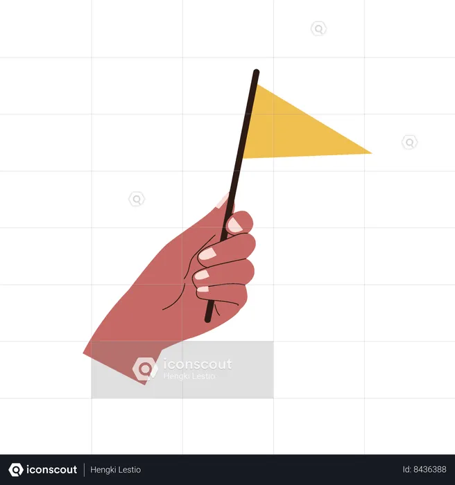 Hand holding flag  Illustration