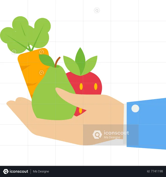 Hand holding fresh vegetables  Illustration