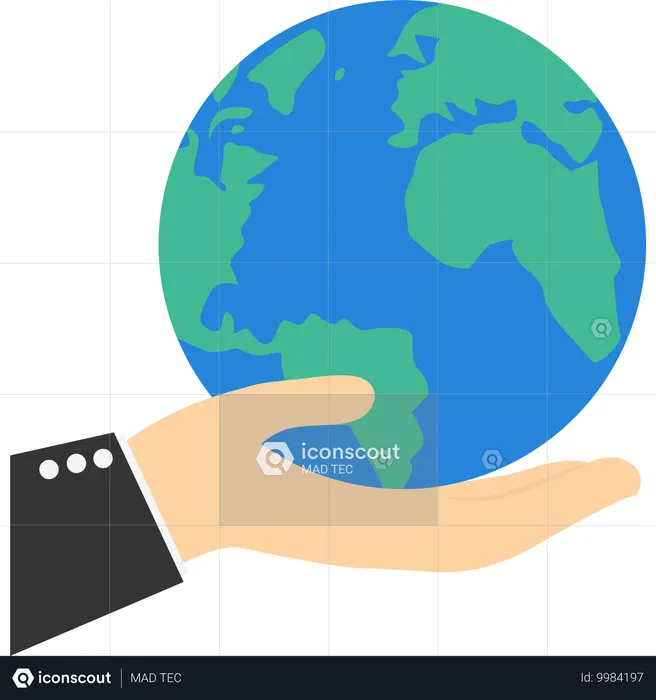 Hand holding globe  Illustration