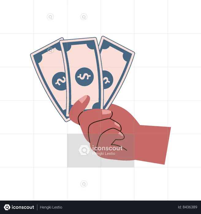 Hand holding money  Illustration