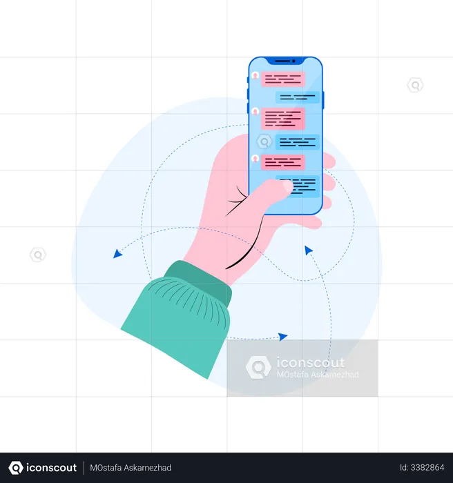 Hand Holding Phone  Illustration