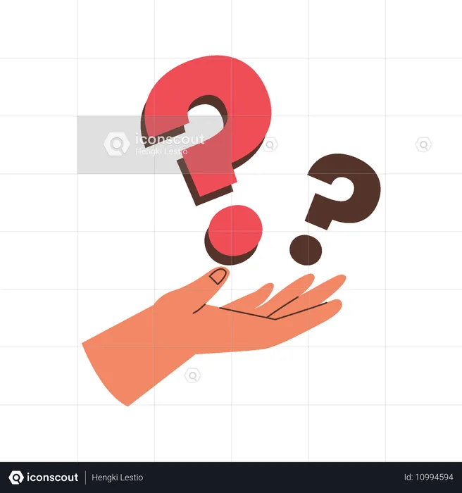 Hand Holding Question Marks  Illustration