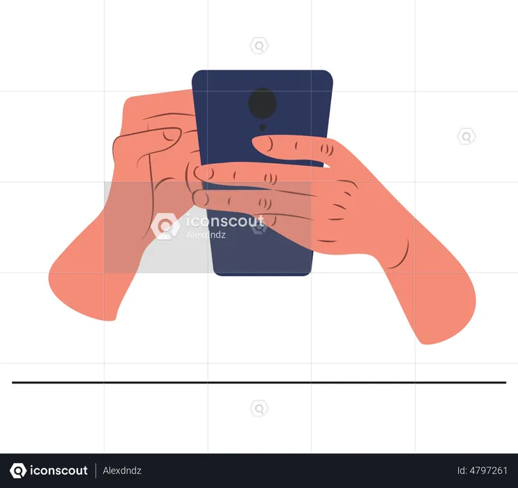 Hand Holding Smartphone  Illustration