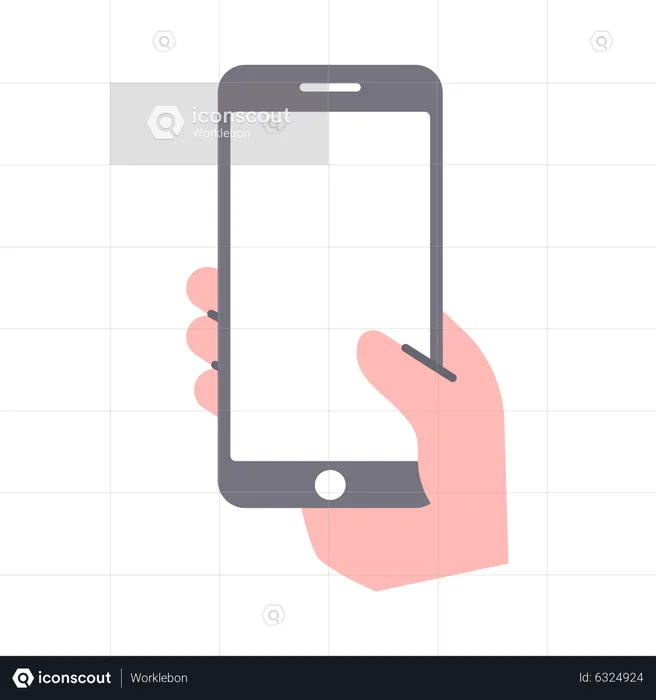 Hand holding smartphone  Illustration