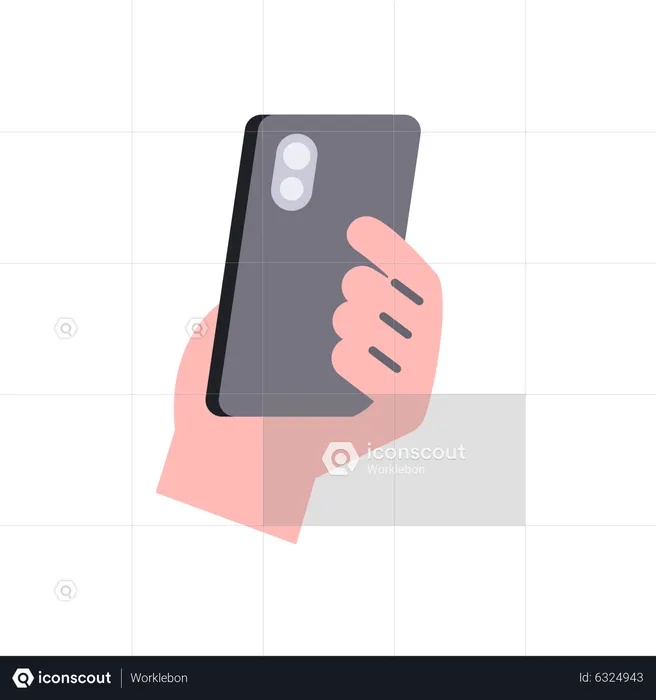 Hand holding smartphone  Illustration