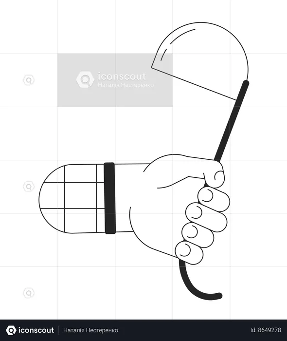 Hand holding soup ladle  Illustration