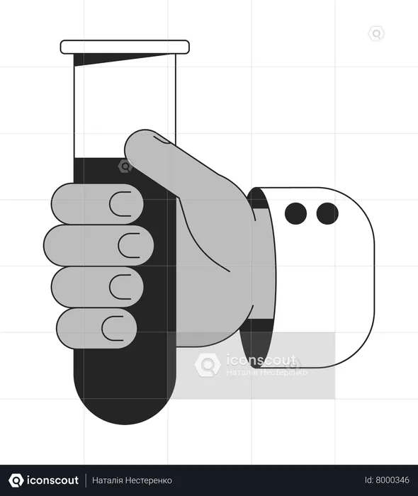 Hand holding test tube with liquid  Illustration