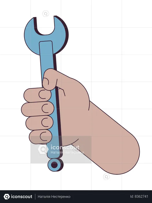 Hand holding Wrench  Illustration