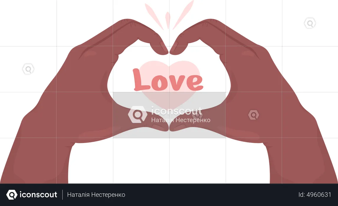 Hand Making Heart  Illustration