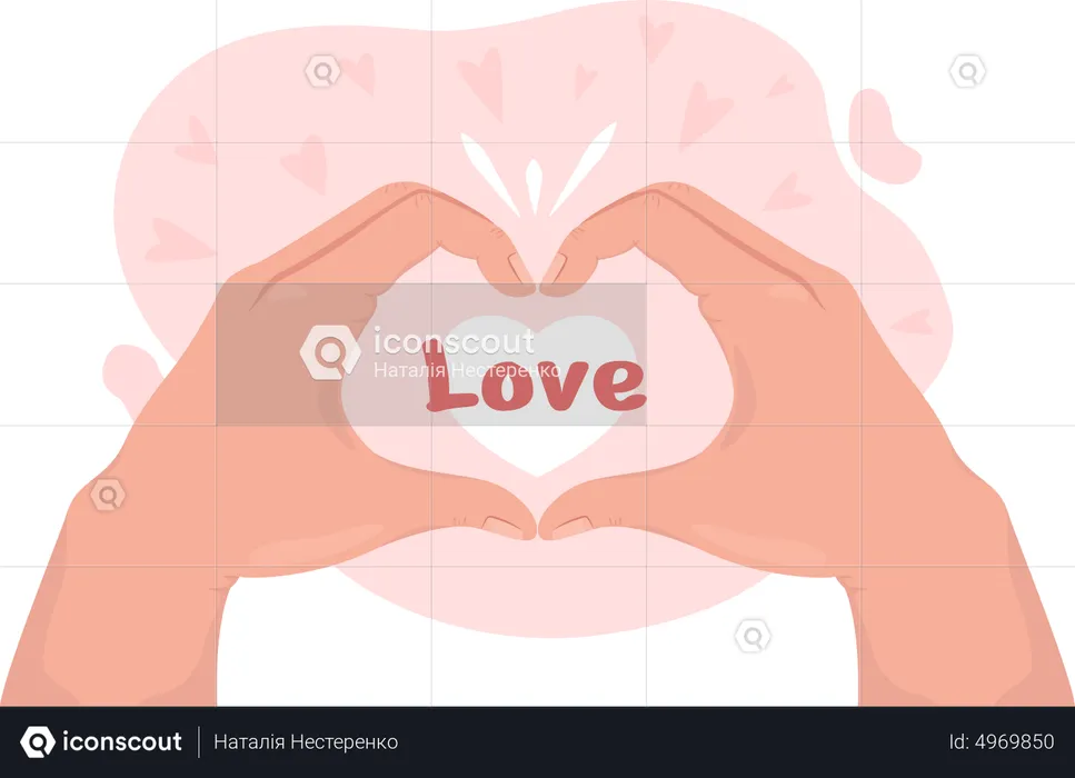 Hand Making Heart  Illustration