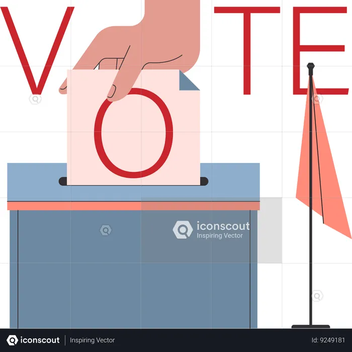 Hand Putting vote in voting box  Illustration