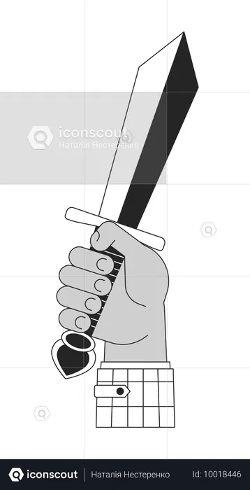 Hand Raising up sword  Illustration