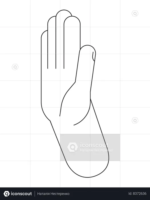 Hand say no  Illustration