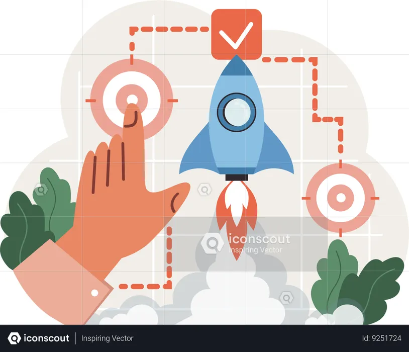 Hand select on startup goal  Illustration