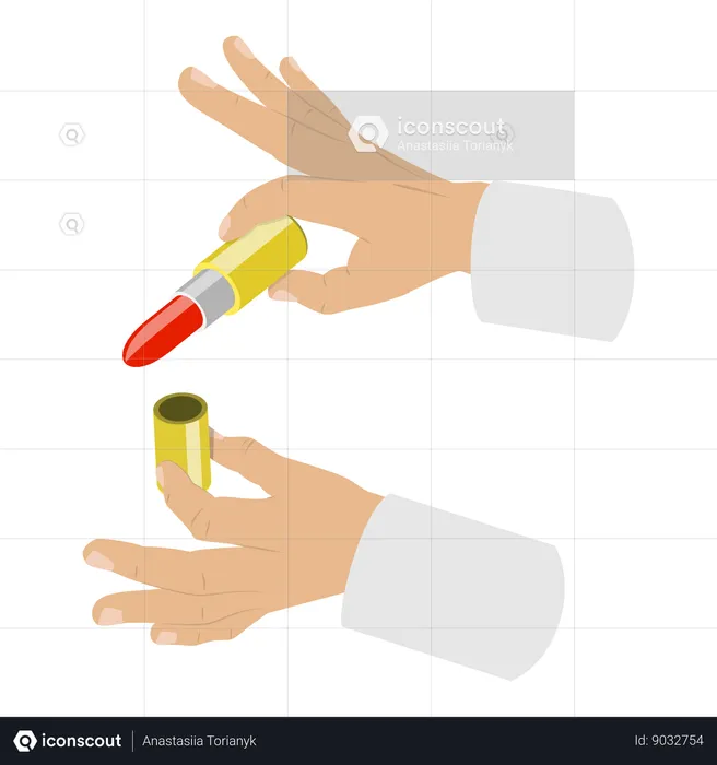 Hand showing beauty product  Illustration