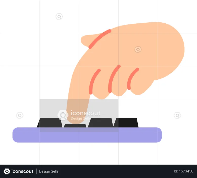 Hand touching mobile  Illustration
