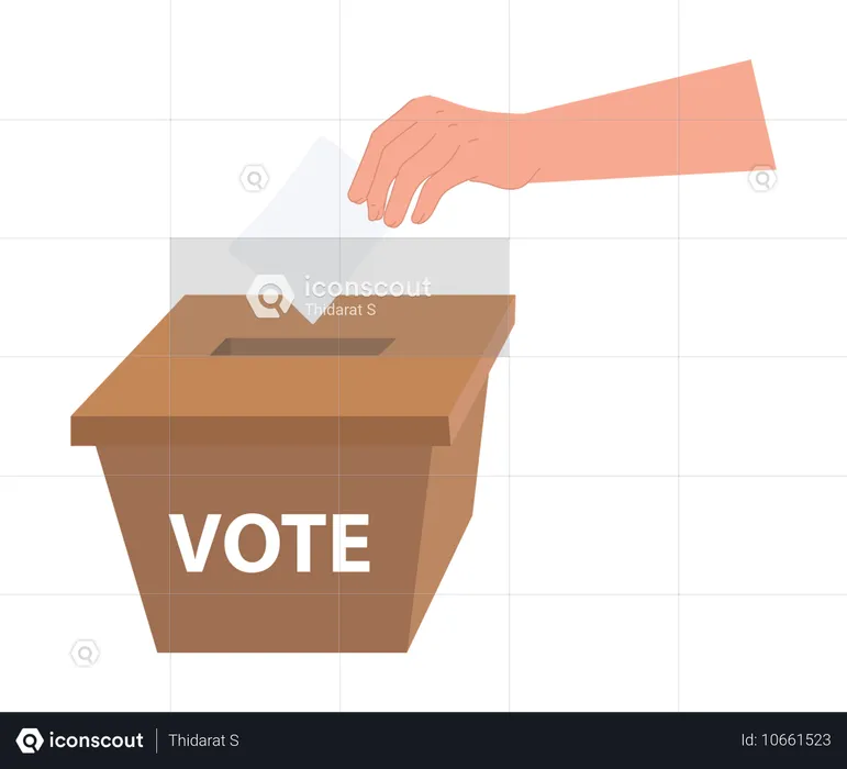 Hand with Ballot Box Highlighting Civic Responsibility and Democratic Rights  Illustration