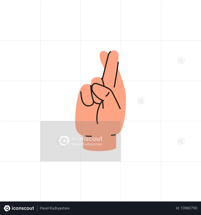 Hand with crossed fingers  Illustration