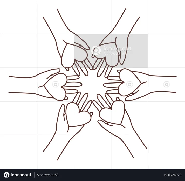 Hand with heart  Illustration