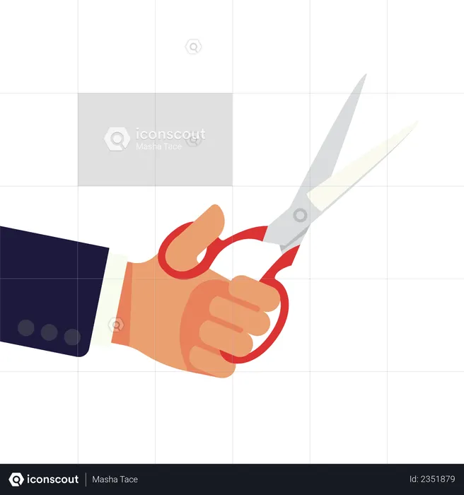 Hand with scissor  Illustration