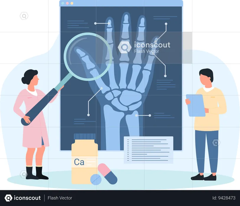 Hand x ray checkup  Illustration