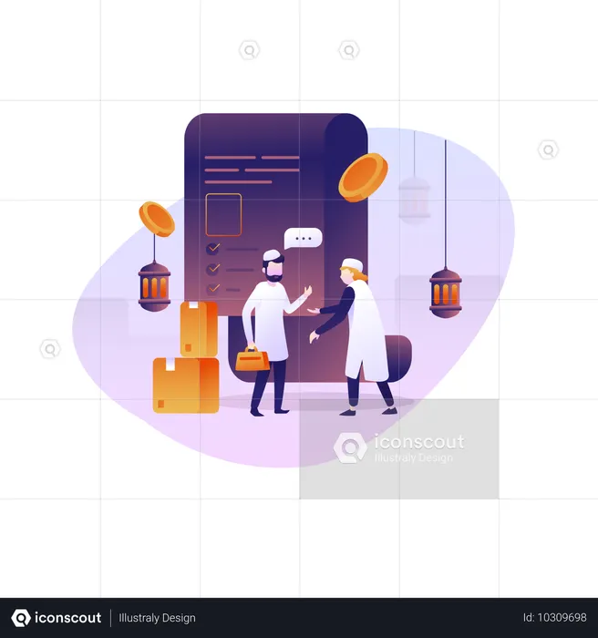 Handel mit dem Scharia-Gesetz  Illustration