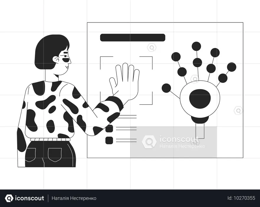 Biometrische Identifizierung durch Scannen der Handfläche  Illustration