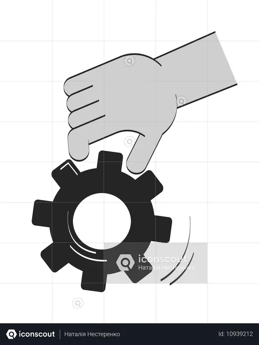 Hand hält Ausrüstung  Illustration