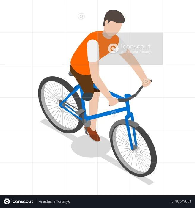 Handicap boy riding cycle  Illustration