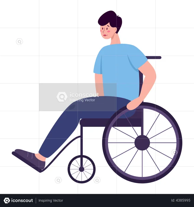 Handicapped male person  Illustration