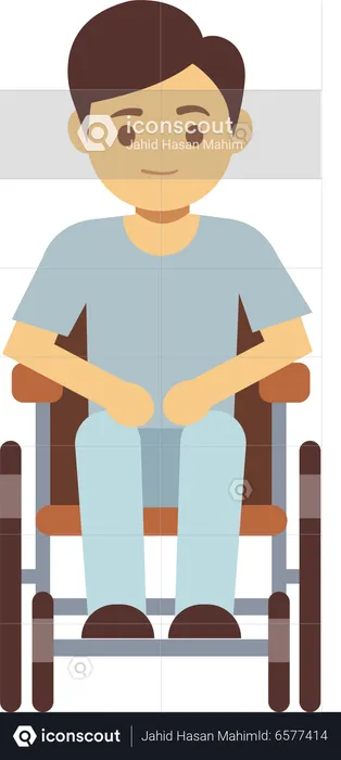 Handicapped Male Person  Illustration