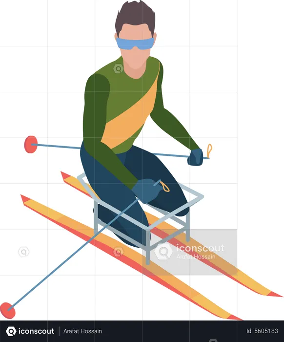 Handicapped skier  Illustration