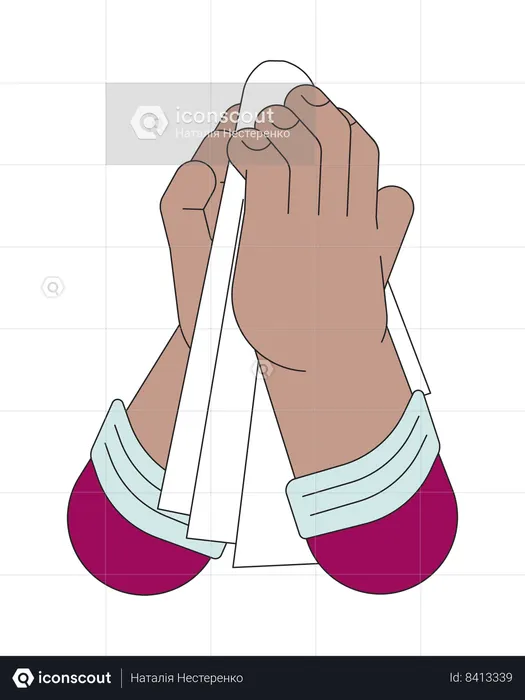 Handkerchief holding  Illustration