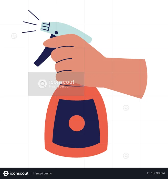 Hands holding bottle spray  Illustration