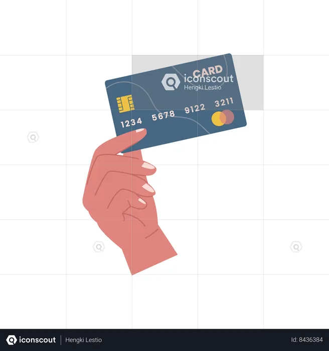 Hands holding credit card  Illustration