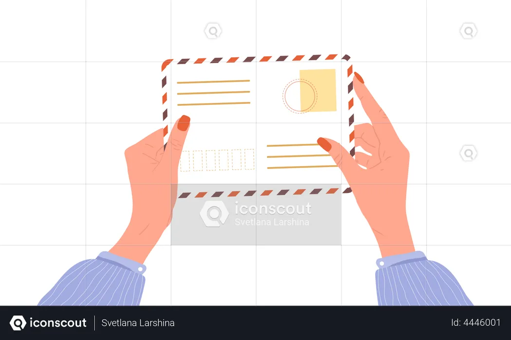 Hands holding envelope  Illustration