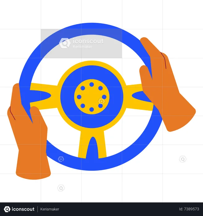 Hands holding the streering wheel  Illustration