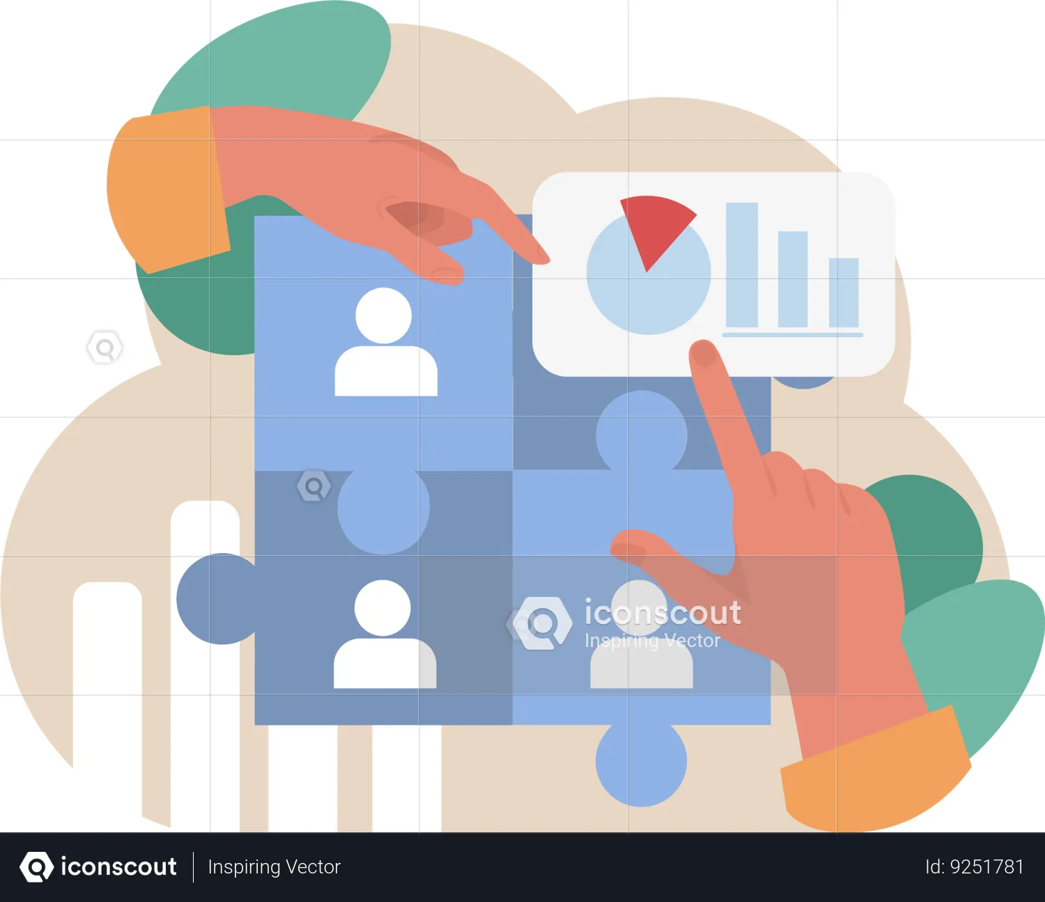 Hands Pointing Analysis Chart Illustration - Free Download Business ...