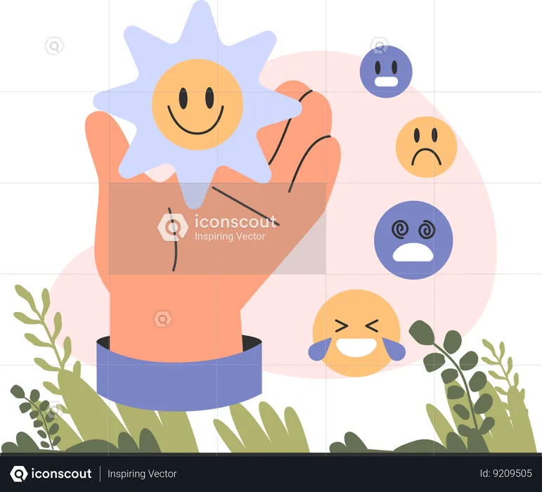 Hands with Emotional self-regulation  Illustration