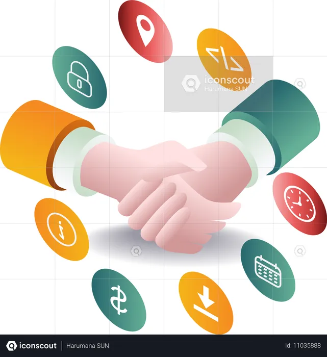 Handshake to develop business  Illustration