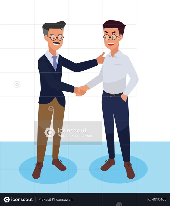 Handshake with employee  Illustration