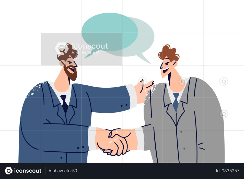 Handshakes of two white collar workers  Illustration