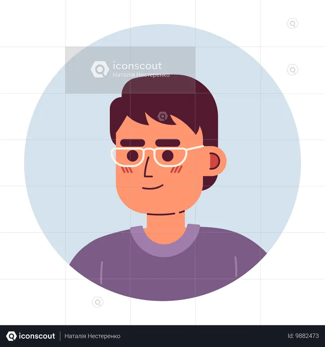 Handsome boy with glasses  Illustration