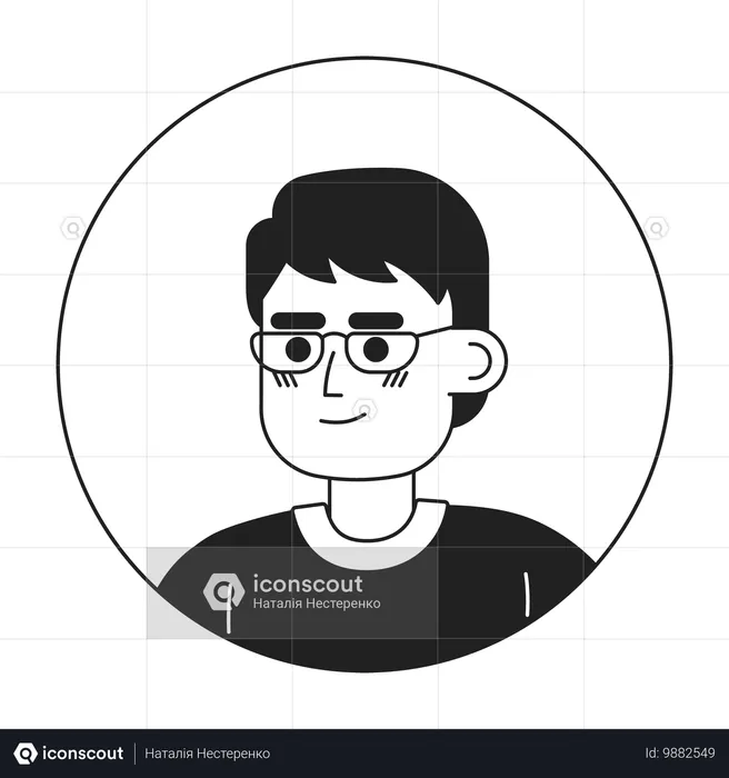 Handsome boy with glasses  Illustration