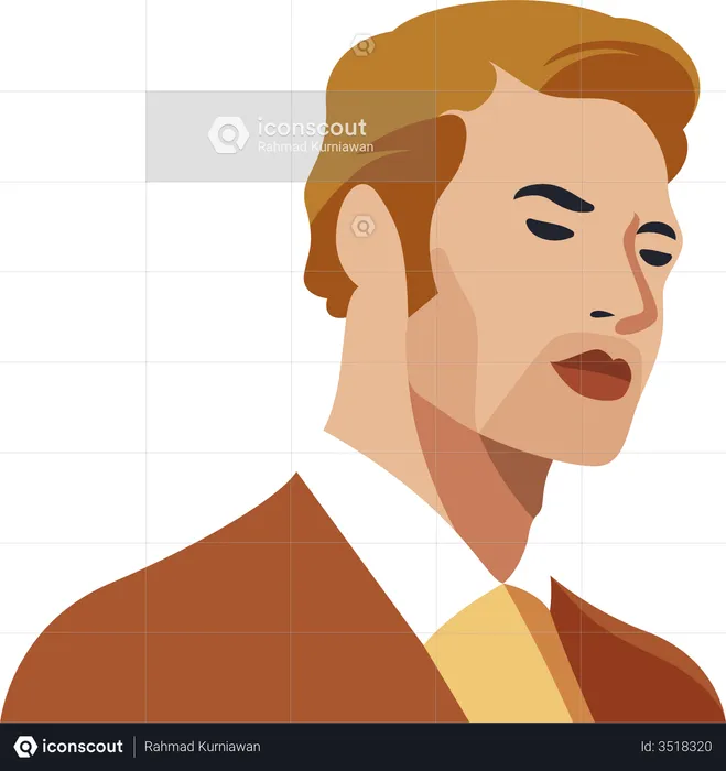 Handsome gentlemen wearing suit  Illustration