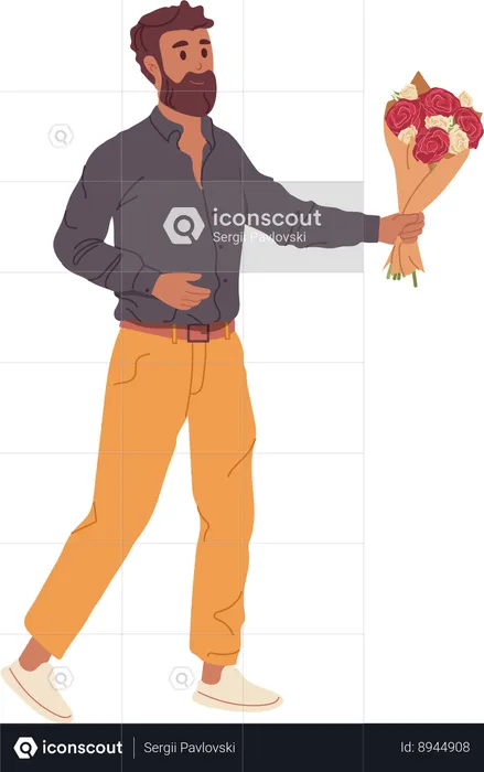 Handsome guy is proposing girlfriend  Illustration