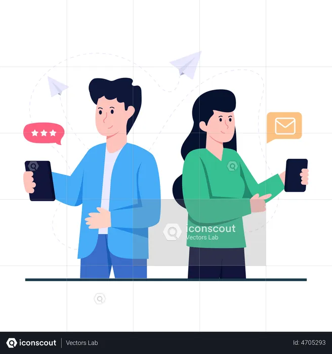 Mobiler Chat  Illustration