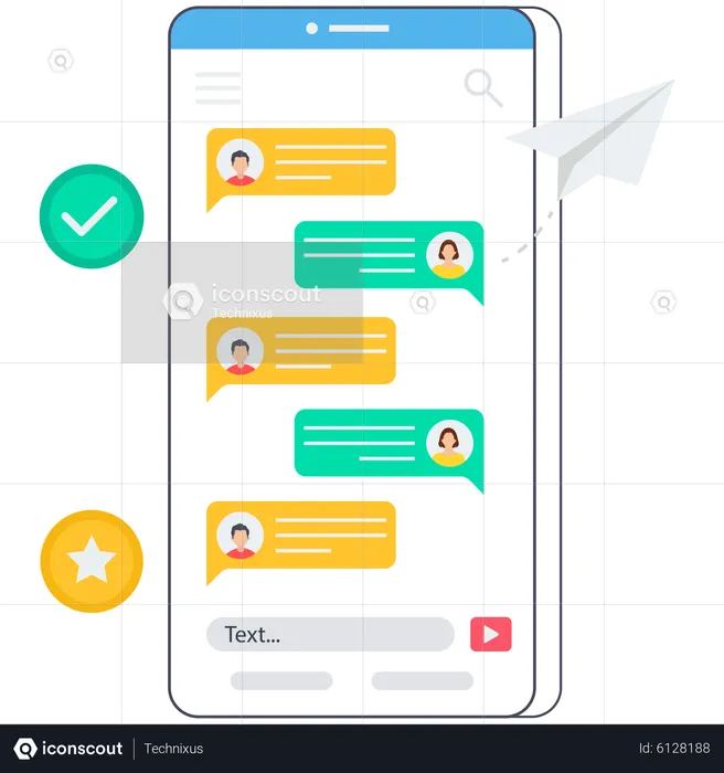 Mobiler Chat  Illustration