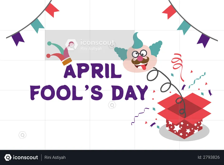 Happy April Fool Day  Illustration
