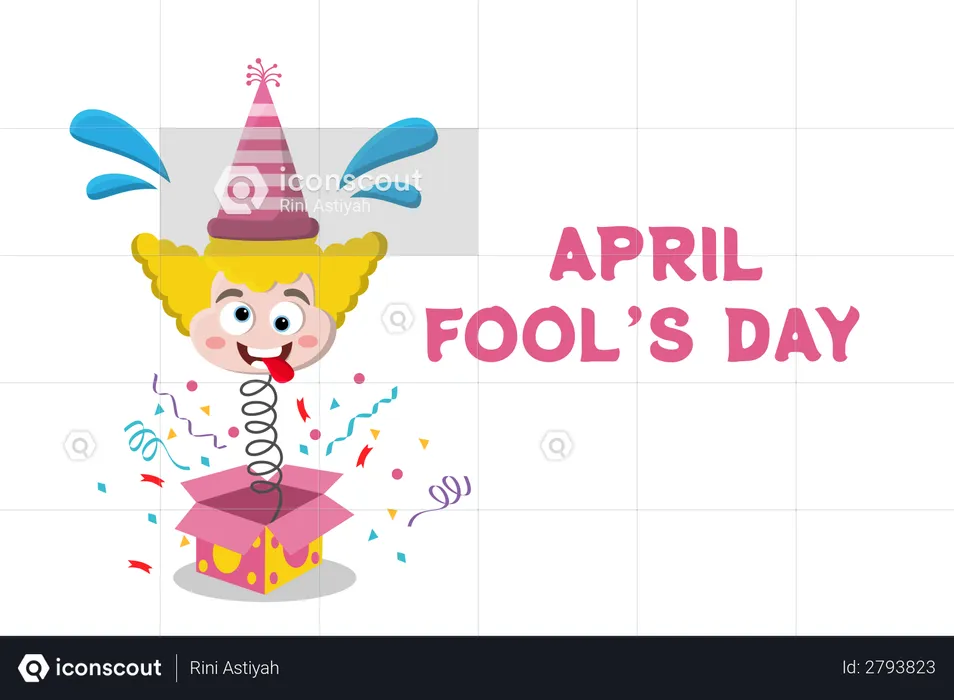 Happy April Fool Day  Illustration